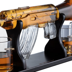 Uae Only Gun Large Decanter Set Bullet Glasses Limited Edition Elegant Rifle Gun Whiskey Decanter 22-2