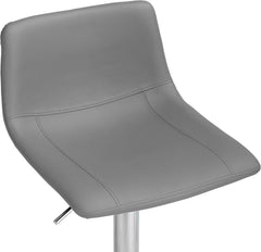 Modern Grey PU Leather Swivel Bar Stools Set-4