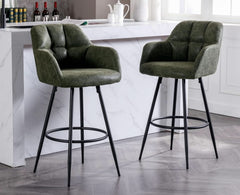 Modern Bar Stools Set of Two with Backrest Arms-2