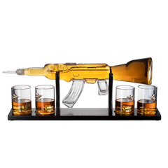 Uae Only Gun Large Decanter Set Bullet Glasses Limited Edition Elegant Rifle Gun Whiskey Decanter 22-1