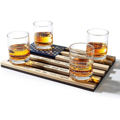 2nd Amendment American Flag Bullet Glasses Premium Barware Gift-0