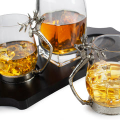 Whiskey Stag Decanter Set Premium Barware Gift Elegant Drinkware Collection-2