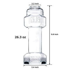 2 Set Dumbbell Beer Whiskey Glasses Giant Lifting Beers 26OZ Glass Large Weightlifti-4