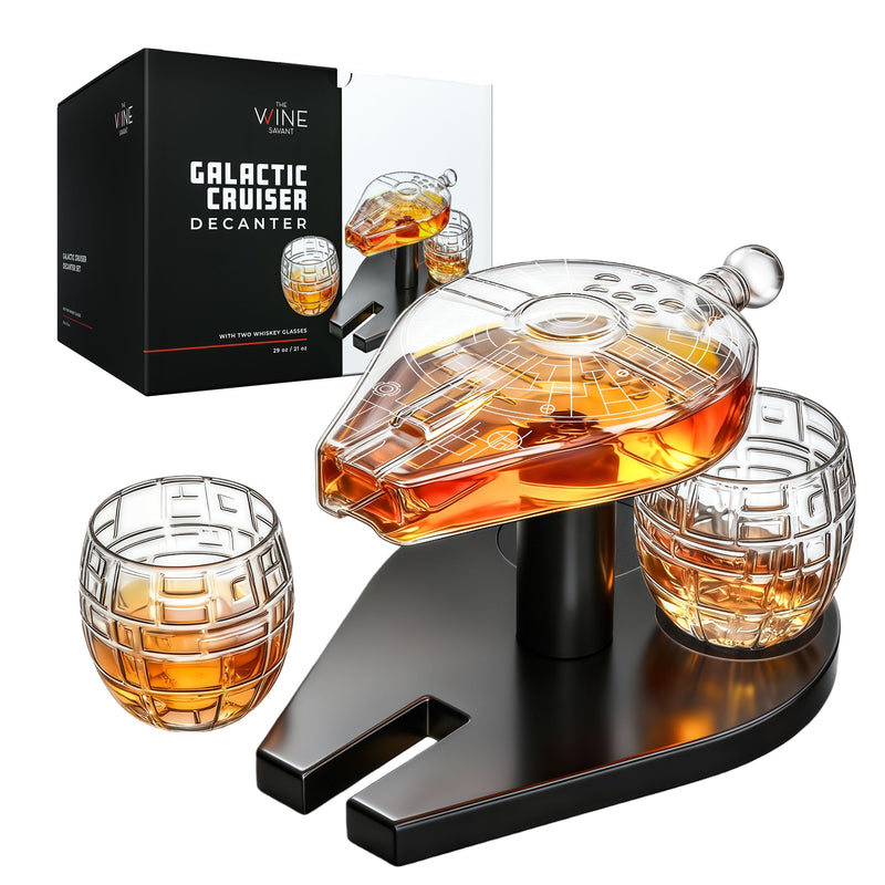 Galactic Cruiser Birthday Gifts For Men Dad Galaxy Spaceship Whiskey Decanter Sets For Men Spacecraf-0