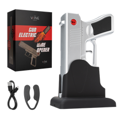 Electric Gun Wine Corkscrew Bottle Opener Rechargeable Holster Base Cordless Battery Automatically O-0
