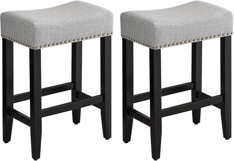 Ergonomic Upholstered Bar Stools Set for Kitchen Island-0
