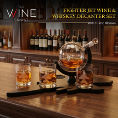 F16 Whiskey Decanter Set With 4 Fighter Jet Whiskey Glasses By-1