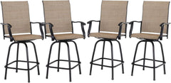 Swivel Outdoor Bar Stools Set of Four Durable Chairs-0