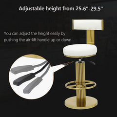White Counter Height Bar Stools With Adjustable Height-4