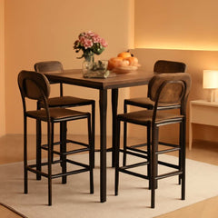Counter Height Industrial Dining Table Set 36x36 Bar Stools-0