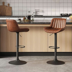 Mid Century Modern Adjustable Height Swivel Bar Stools-0