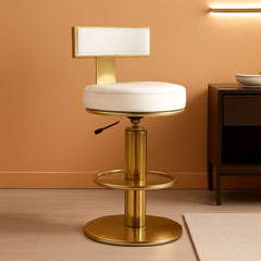 White Counter Height Bar Stools With Adjustable Height-0