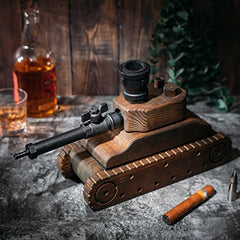 Tank Liquor Dispenser By Mahogany Wood Whiskey Decanter Gifts For Him Fathers Day Ve-2