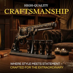 Gifts for Men Dad Hand Painted Pistol Gun Whiskey Decanter-4