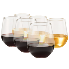 European Style Unbreakable Elegant Acrylic Stemless Wine Glasses 15 Oz Set Of 6 100 Tritan Shatterpr-0