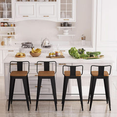 Modern Stackable Metal Bar Stools Set of Four-4