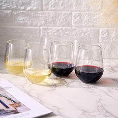 European Style Unbreakable Elegant Acrylic Stemless Wine Glasses 15 Oz Set Of 6 100 Tritan Shatterpr-1