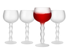 Cloud Elegant Crystal Wine Water Glasses Hand Blown Premium Sand Blasted Glasses Stemmed Red White W-4