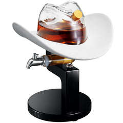Cowboy Hat Decanter Western Style Rustic Design Glass Liquor Container Barware Displ-0