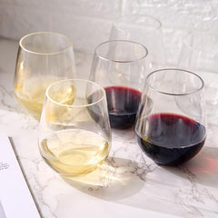 European Style Unbreakable Elegant Acrylic Stemless Wine Glasses 15 Oz Set Of 6 100 Tritan Shatterpr-3
