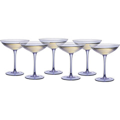 Lavender Champagne Coupes 12OZ Set Of 6 By Colored Champagne Glasses Prosecco Mimosa-4
