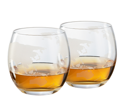 World Decanter With 2 Glasses Globe Premium Barware Gift Elegant Drinkware Collection-1