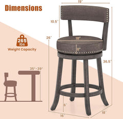 Swivel Bar Stools Set of Two for Kitchen-2