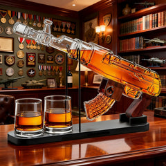 Gifts For Men Dad Guns Whiskey Decanter Set For Men Gun Decanter Detachable Magazine 2 Bullet Shot G-1