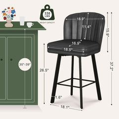Modern Swivel Counter Height Bar Stools Set of Four-1