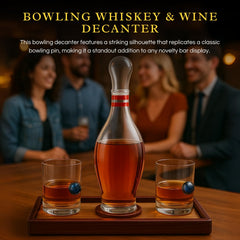 Bowling Decanter Sports Themed Whiskey Gift Set Glass Liquor Display Drinkware Bar A-2
