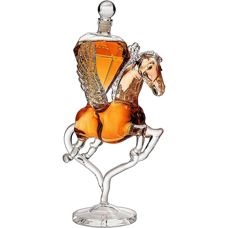 Pegasus Crystal Decanter For Wine Whiskey By 12 Tall For Spirits Whiskey Scotch Bour-0
