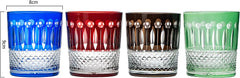 Multicolor Crystal Italian Design Cups Set Of 4 Whiskey Glasses 8OZ 3 5 H By Venetia-3