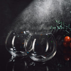 Polka Dot Set Of 2 Stemless Bubble Wine Glasses 16 Oz By Polka Dot Rainbow Glasses C-3