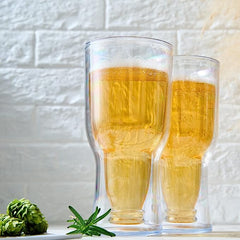 Unbreakable Insulated Beer Glasses Set Of 2 17 Oz Capacity Reusable Pilsner Glasses Shatterproof Tri-0