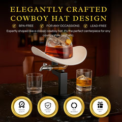 Cowboy Hat Decanter Western Style Rustic Design Glass Liquor Container Barware Displ-3