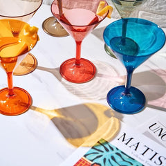 Unbreakable Pastel Color Acrylic Martini Glasses Set Of 6 European Style Cocktail Cups 100 Tritan Dr-2