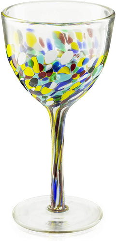 Pebble Confetti Mexican Luxury Hand Blown Wine Glasses Premium Barware Gift-2