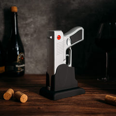 Electric Gun Wine Corkscrew Bottle Opener Rechargeable Holster Base Cordless Battery Automatically O-1