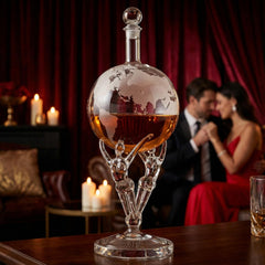 Lovers Crystal Decanter For Wine Whiskey By 12 Tall For Spirits Whiskey Scotch Bourb-0