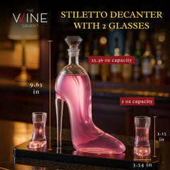 Heel Stiletto High Heels Whiskey And Wine Decanter With Heel Glasses Wood Base Elegant With Stopper-1