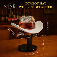 Cowboy Hat Decanter Western Style Rustic Design Glass Liquor Container Barware Displ-1