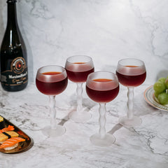 Cloud Elegant Crystal Wine Water Glasses Hand Blown Premium Sand Blasted Glasses Stemmed Red White W-1