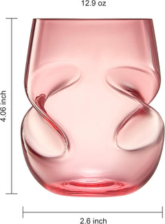Unbreakable Aerating Stemless Wine Glasses Set Of 4 13 Oz Colored Glass-2