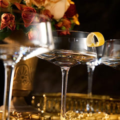 Luxury Martini Glass Set Of 4 10OZ Crystal Luxury Martini With Silver Spoon Premium Hand Blown Class-2