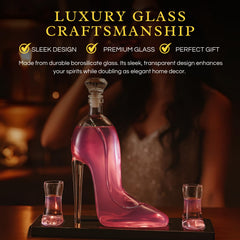 Heel Stiletto High Heels Whiskey And Wine Decanter With Heel Glasses Wood Base Elegant With Stopper-2