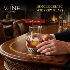 Celtic Whiskey Glass Single Piece 8.45oz 4.29in Clear Borosilicate Alloy Base-1