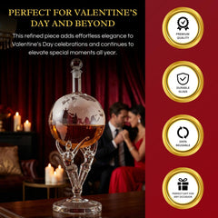 Lovers Crystal Decanter For Wine Whiskey By 12 Tall For Spirits Whiskey Scotch Bourb-3