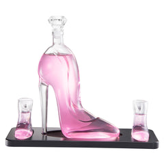 Heel Stiletto High Heels Whiskey And Wine Decanter With Heel Glasses Wood Base Elegant With Stopper-0