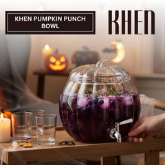 Glass Pumpkin Drink Dispenser 2 Gallon Fall Halloween Thanksgiving Party Beverage Server With Spigot-1