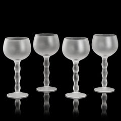 Cloud Elegant Crystal Wine Water Glasses Hand Blown Premium Sand Blasted Glasses Stemmed Red White W-0